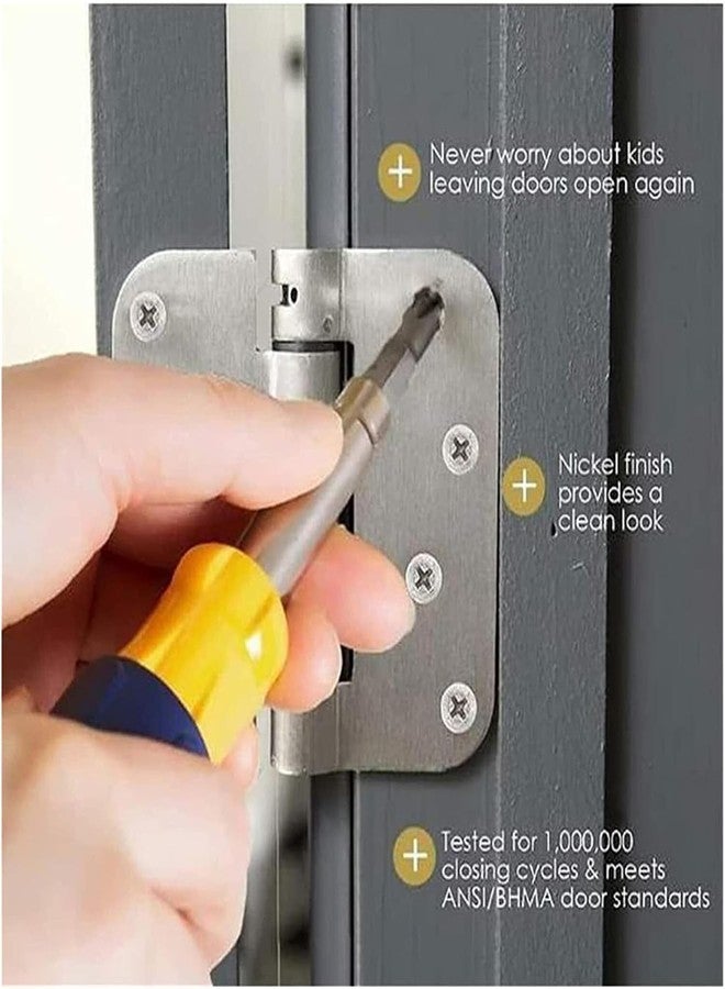 KRYLAR - Self Closing Door Hinges, Multi-Functional Hinges Automatic Door Closer, Adjustable Tension, Stainless Steel, Unfinished, Multicolor - Image 4